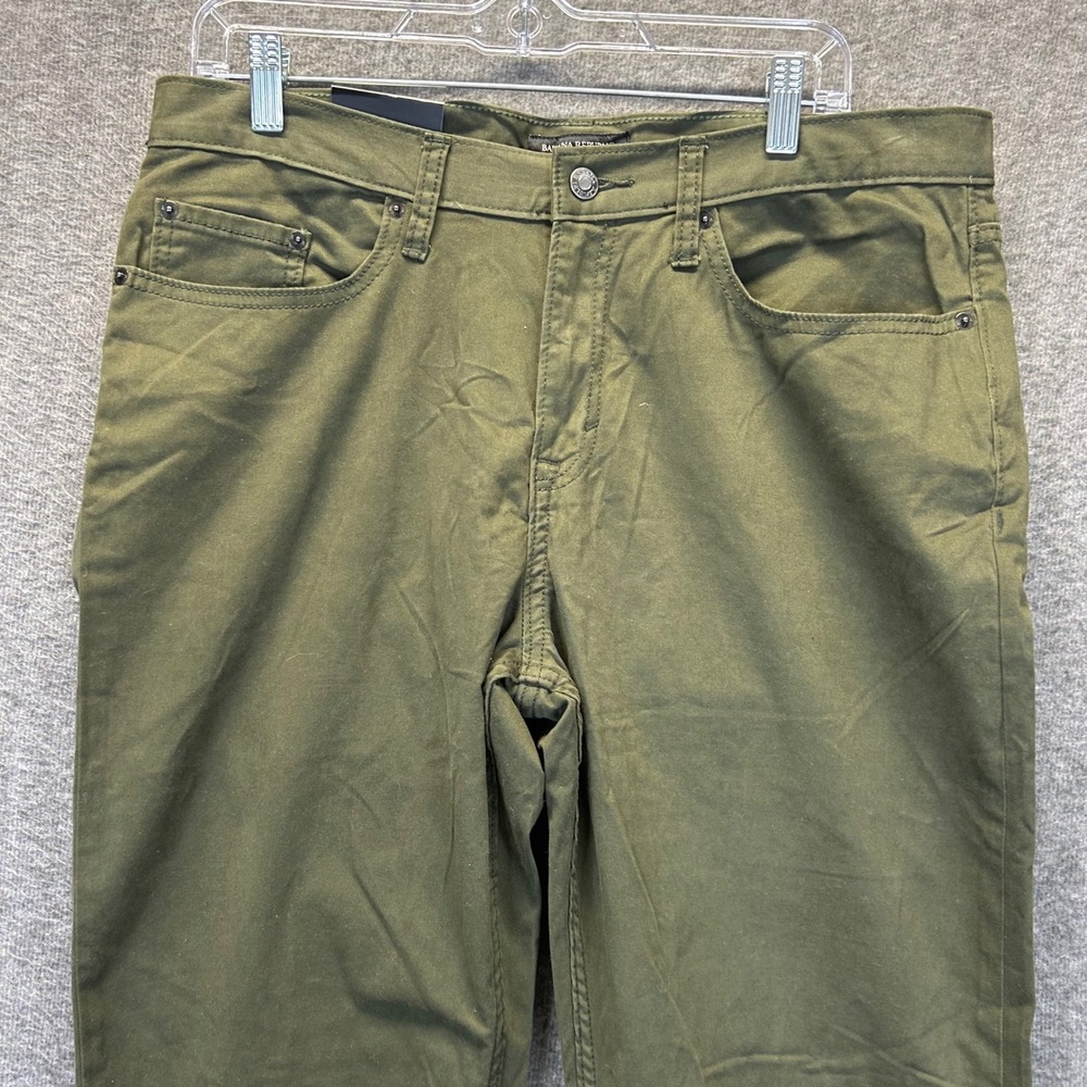 Banana Republic Mens Straight Leg Pants 34x34 Olive Green Cotton Stretch 793318